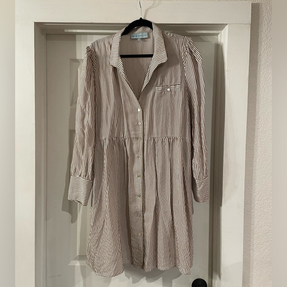 Tuckernuck Tan Striped Florence Dress - XXL - great condition